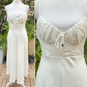 Here comes the sun white midi summer slip dress